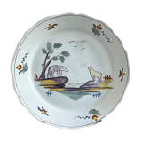 Decorative ceramic plate with "The Wolf and the Lamb" design