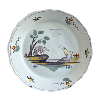 Decorative ceramic plate decoration "The wolf and the lamb"