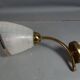 Pair of wall sconces frosted glass & brass 50