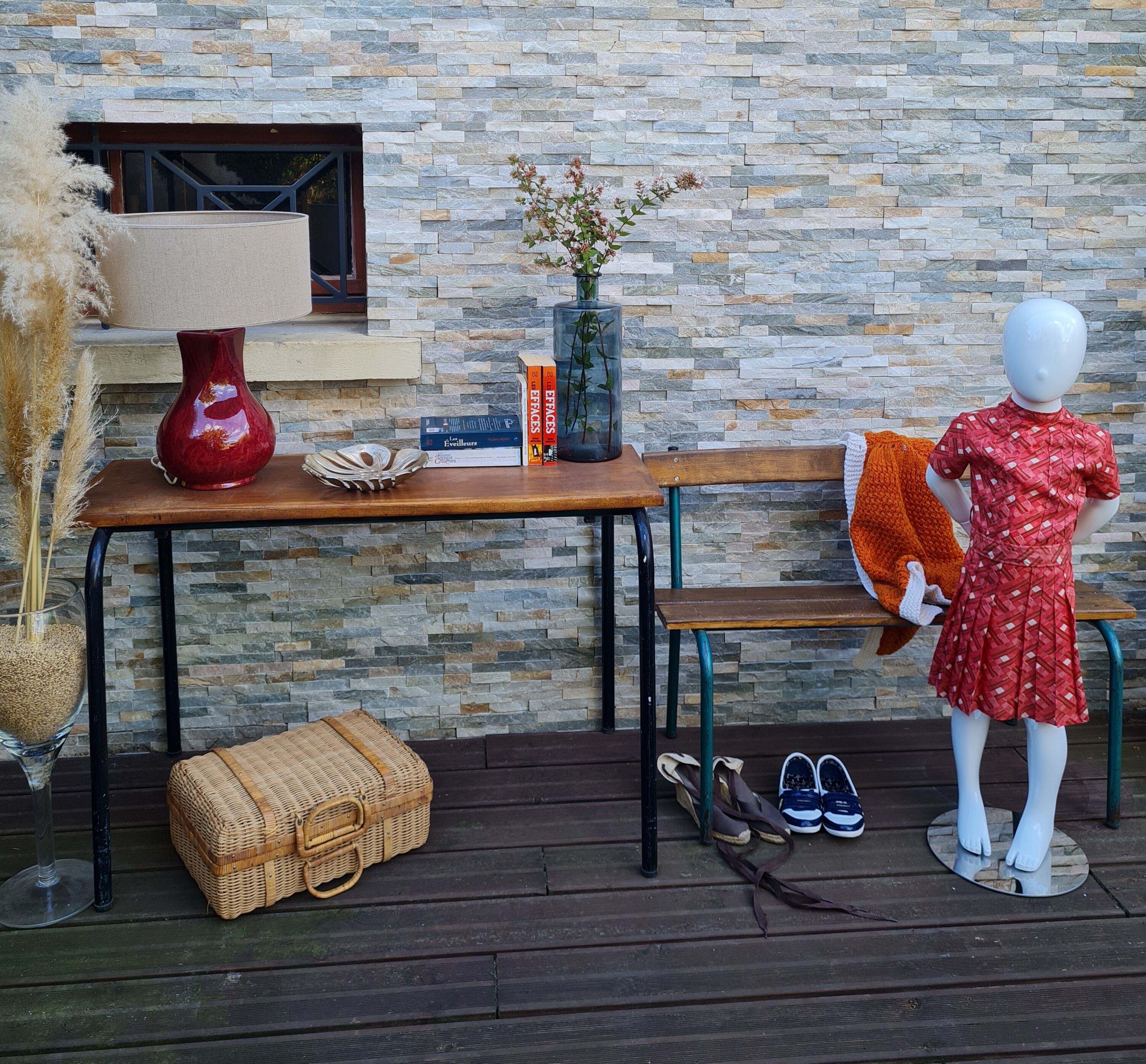 vintage school office for decoration or industrial style console