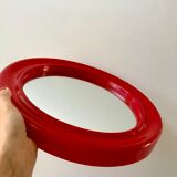 1970s red round plastic mirror