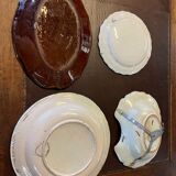 4 pièces de forme en faïence Française du 18eme et 19eme (B)  Nevers, Saint Amand, Mousti