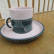 Ceramic set montgolfier yvan roy workshop - egg cup - pot - cup