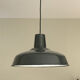 Old hanging lamp black enamelled sheet metal industrial vintage garage