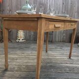 Raw wood farm table