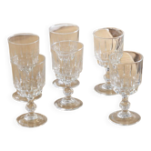 Lot de 6 verres à pied en verre blanc ciselé « Manon »