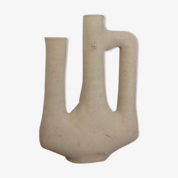 Vase argile blanche fait main