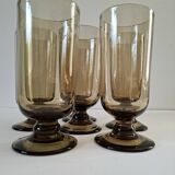 Serie de 6 verres fumés 70's