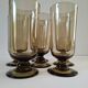 Set of 6 70s smoked glasses