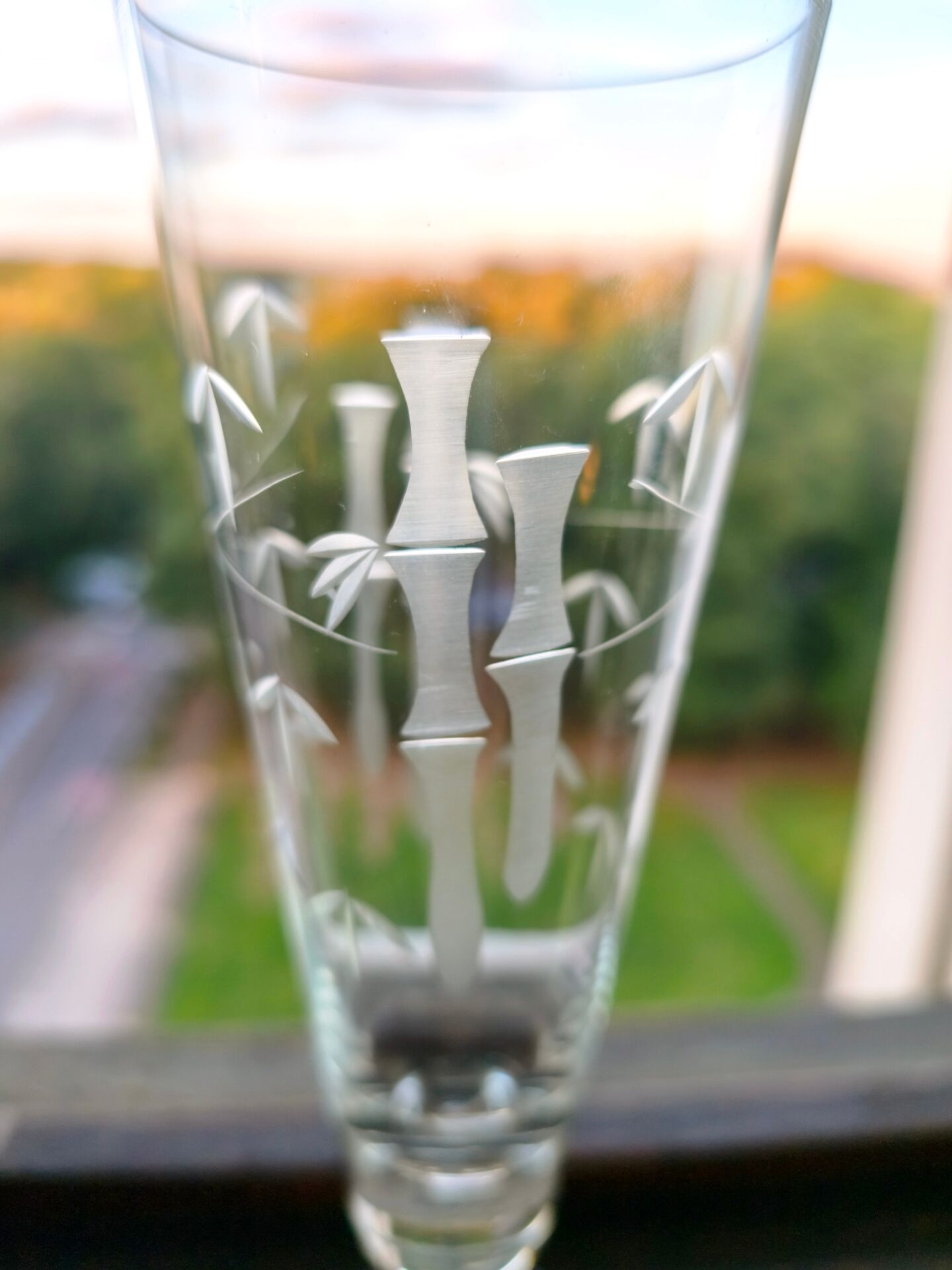 6 vintage bamboo beer glasses from the 1960s, Noritake Sasaki style.