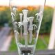6 vintage bamboo beer glasses from the 1960s, Noritake Sasaki style.