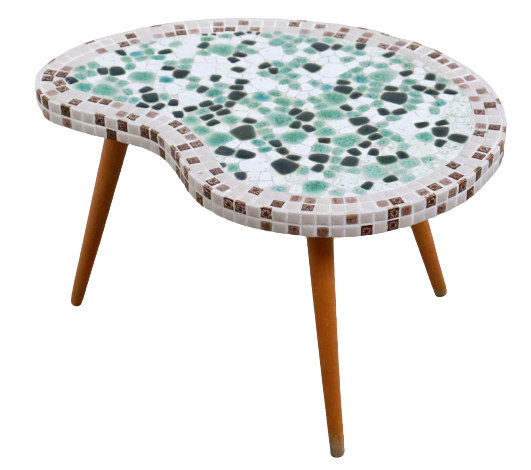 Kidney-shaped mosaic plant table