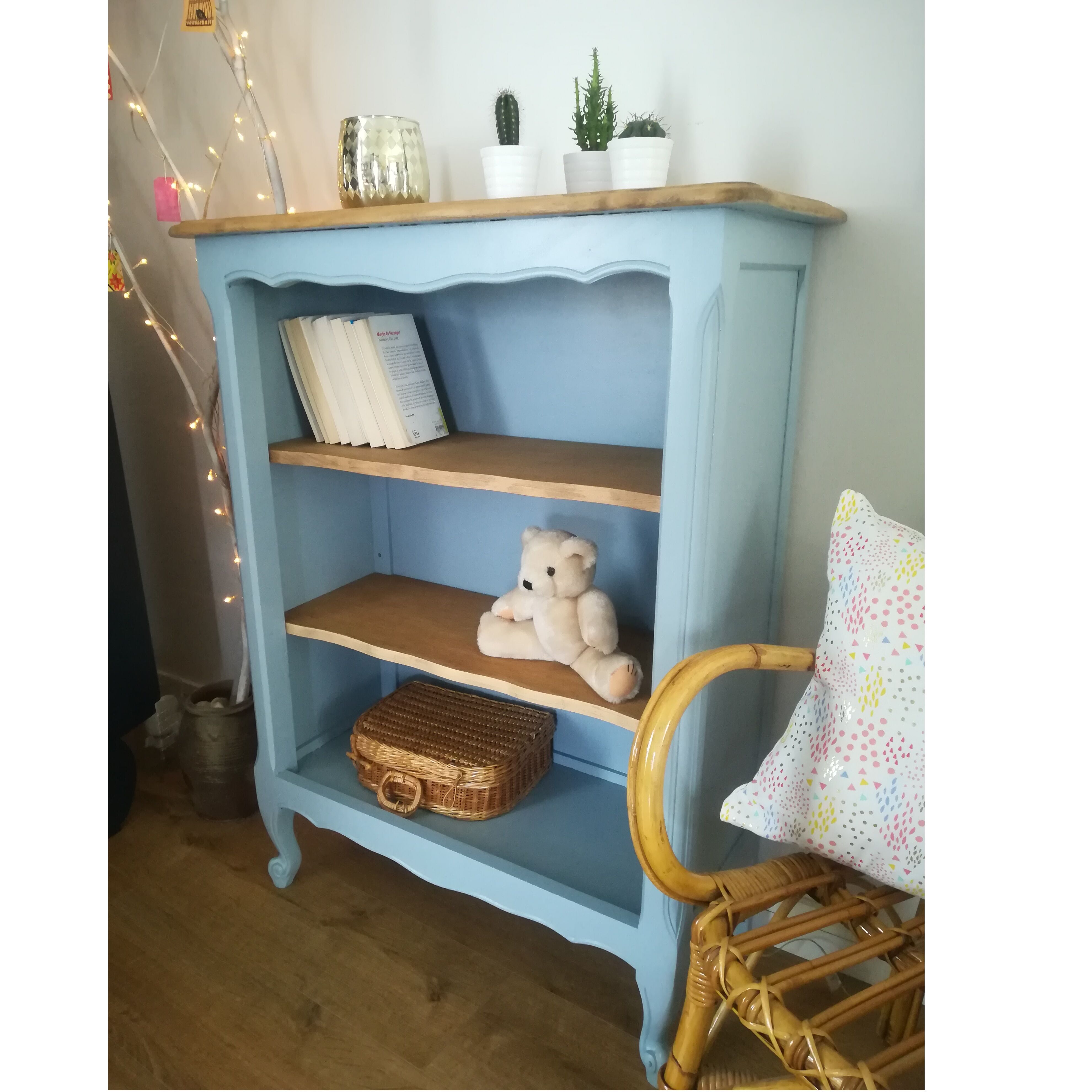 Bibus, vintage blue grey library