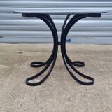 Space Age table in steel with smoked glass top, 1970