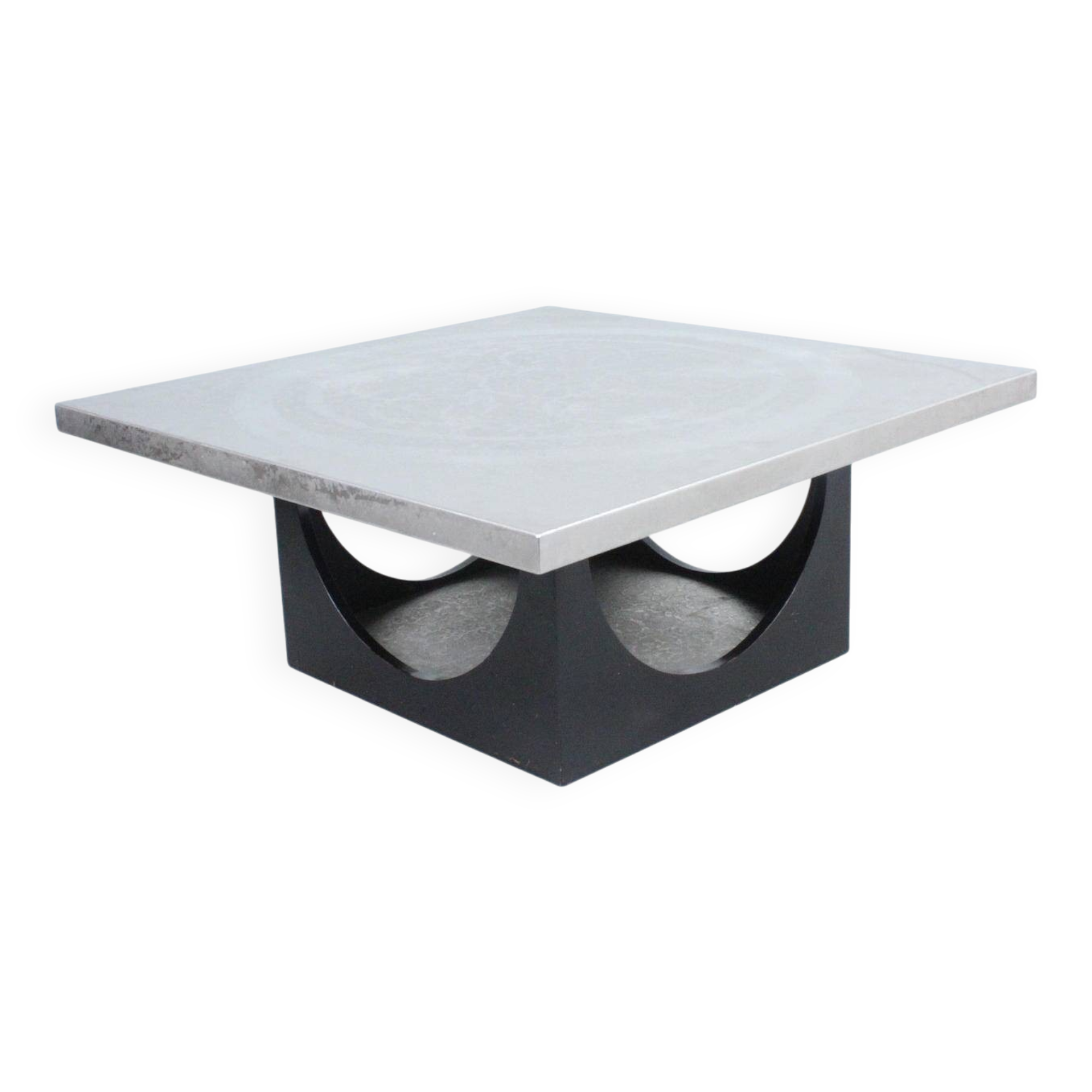 Heinz LILIENTHAL (1927-2006), coffee table, wood, engraved plaque, 1970s