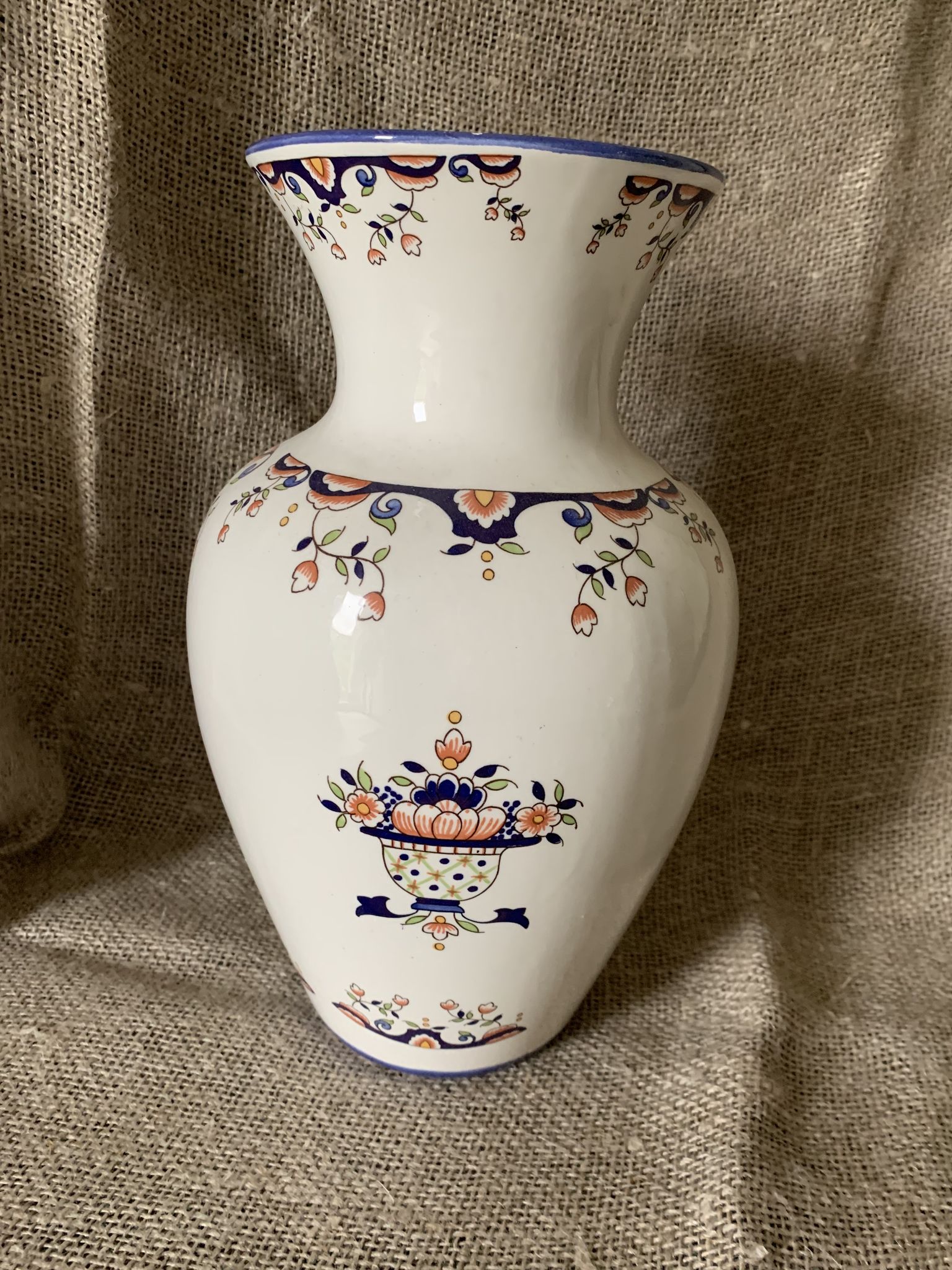 Vase céramique décor fleurs