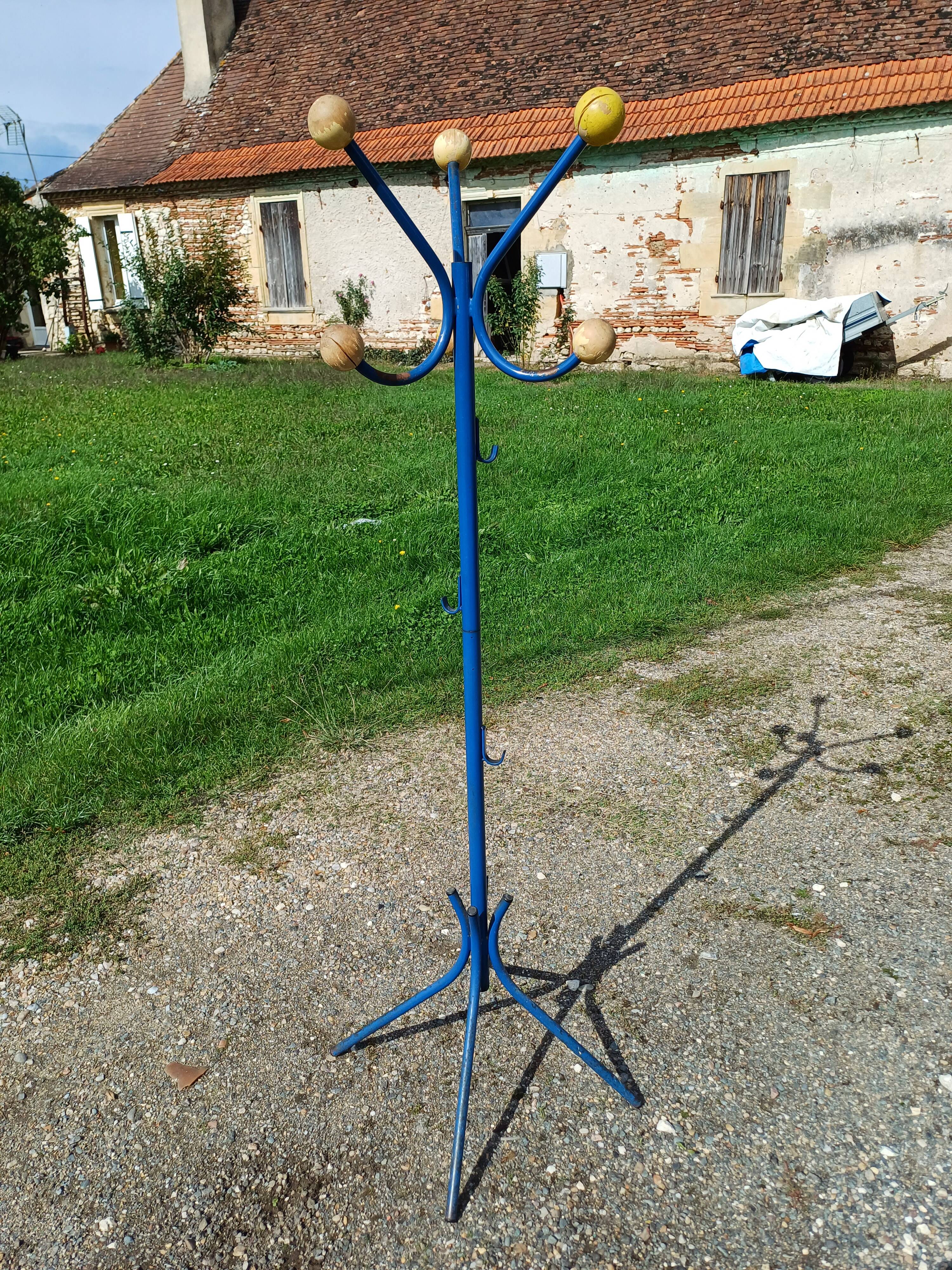 Vintage Coat Rack, Metal and Wooden Balls.