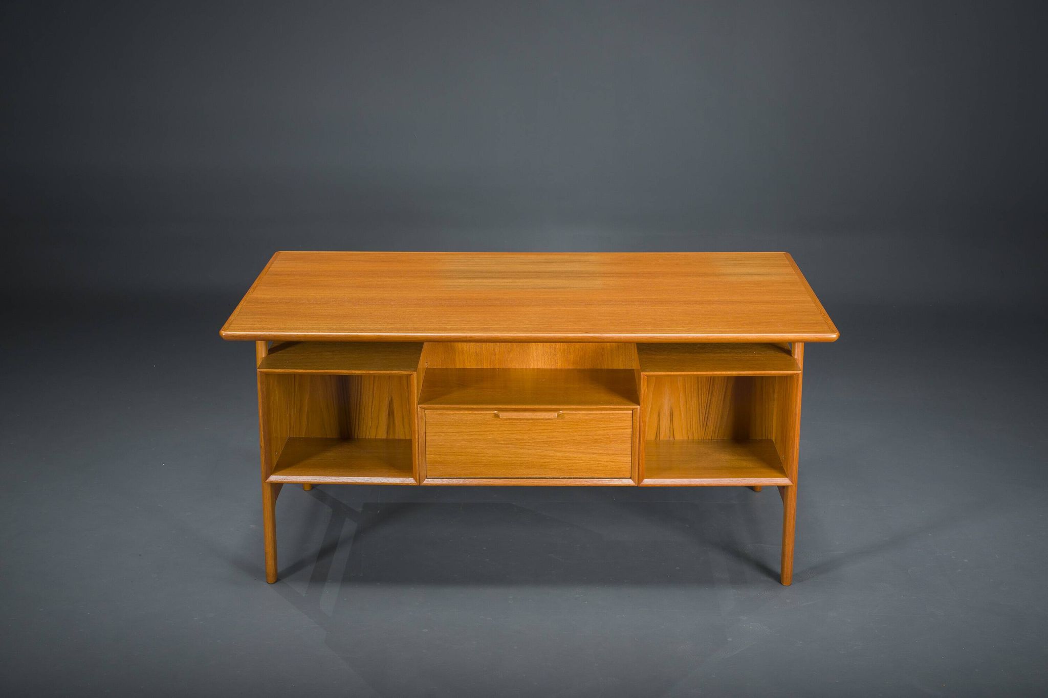 Model 75 Teak Desk by Gunni Omann for Omann Jun Furniture Factory, 1960s
