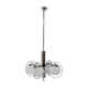 Art deco opaline glass wood and chrome chandelier, 1930s