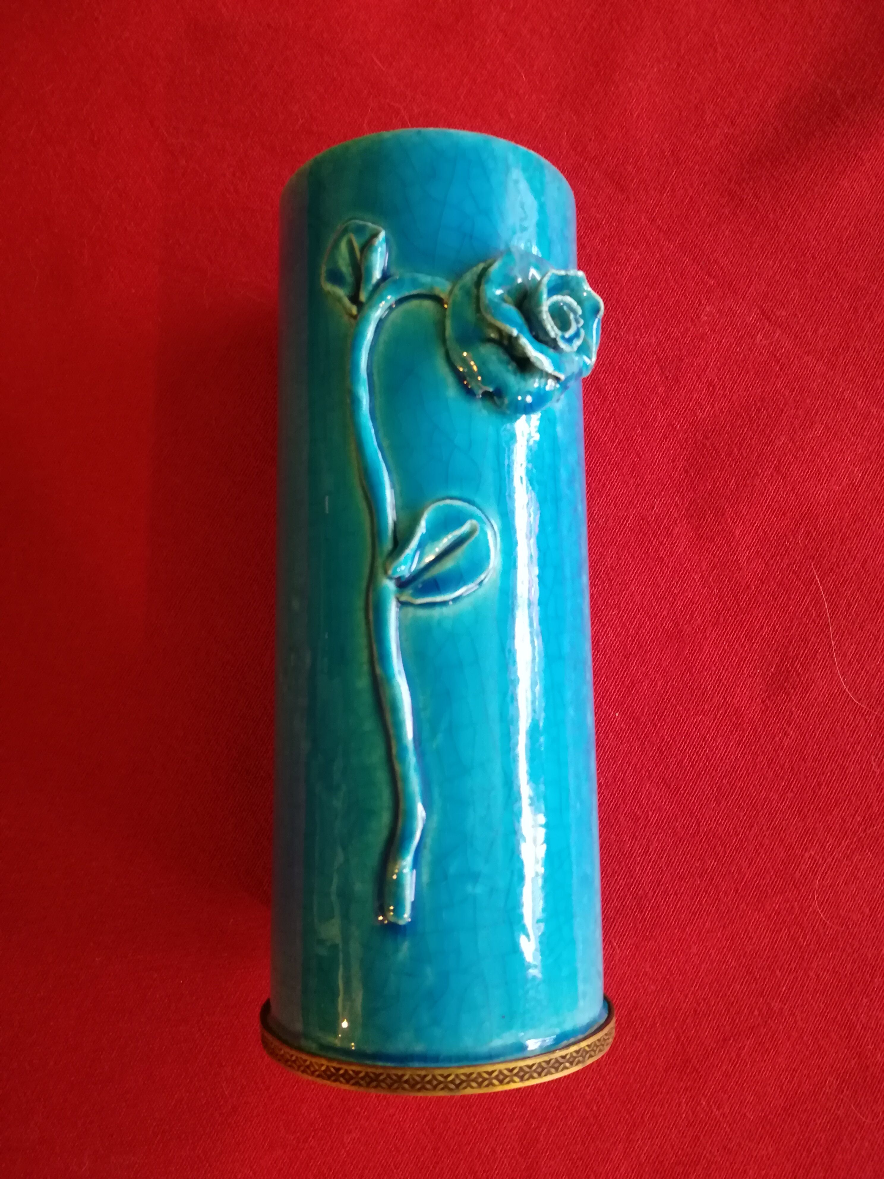 Blue ceramic vase