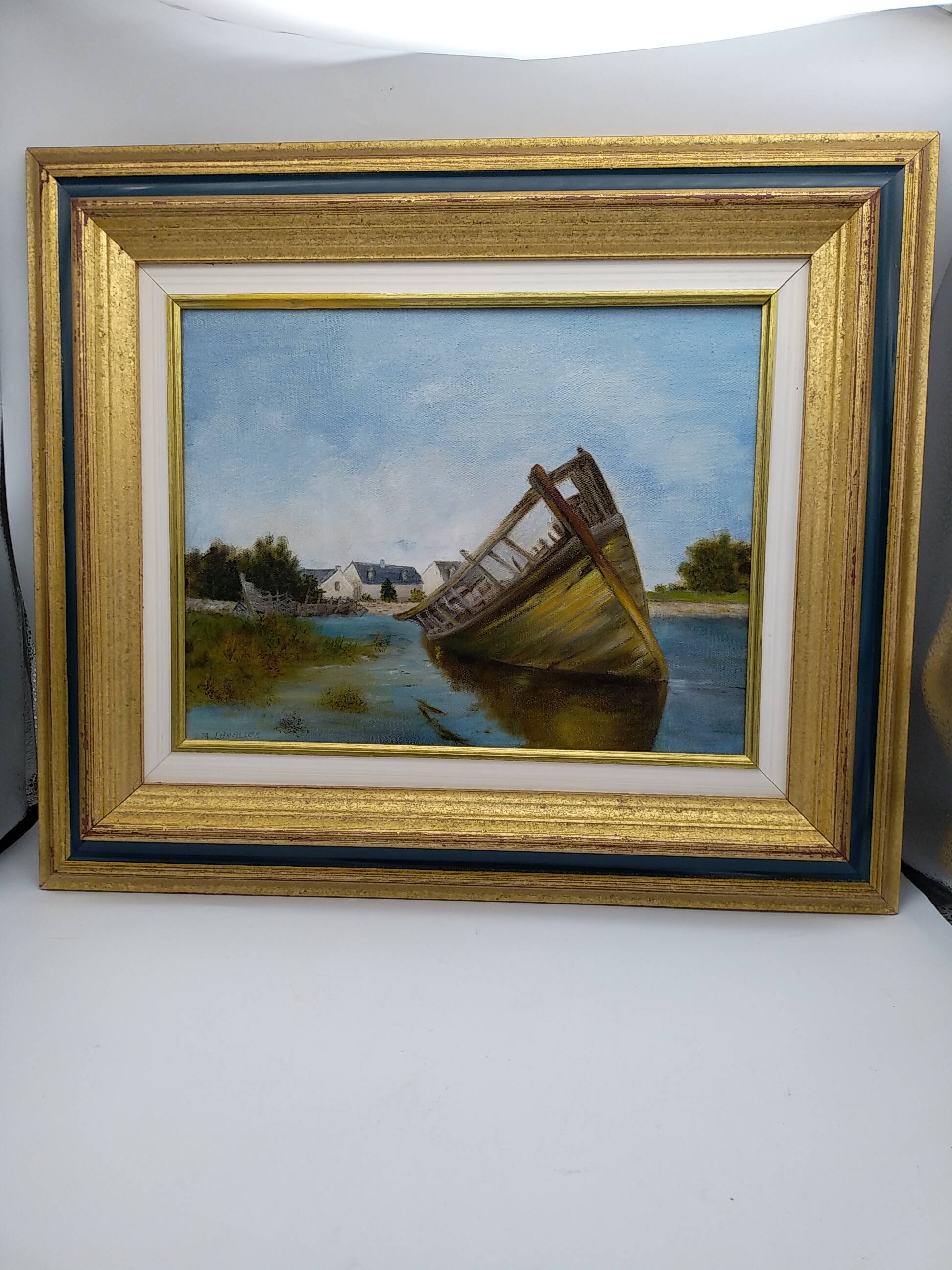 Oil on canvas . Boat cemetery. Finistère.