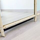 Vintage mirror with a bamboo spirit painted white – Graphic elegance and exoticism