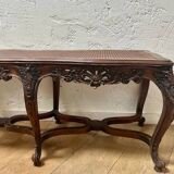 Cane crisscross bench seat