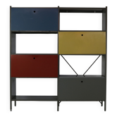 Système mural modulaire en métal coloré par Wim Rietveld pour Gispen Holland