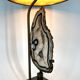 Lampe de table vintage en tranches d'agate en laiton, années 1970