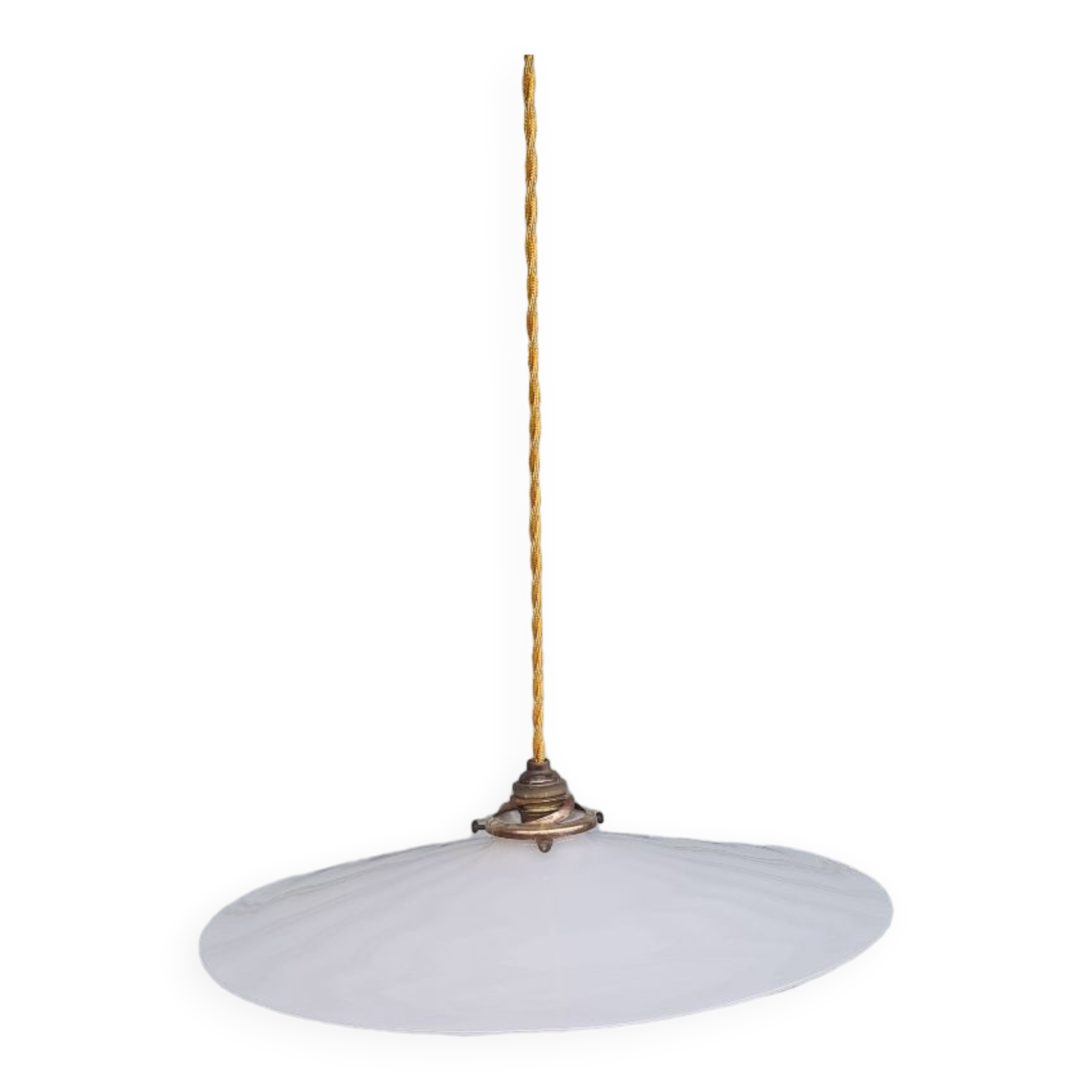 Large white opaline pendant light