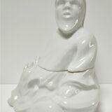 Anthropomorphic porcelain pot signed Baylac late nineteenth early twentieth