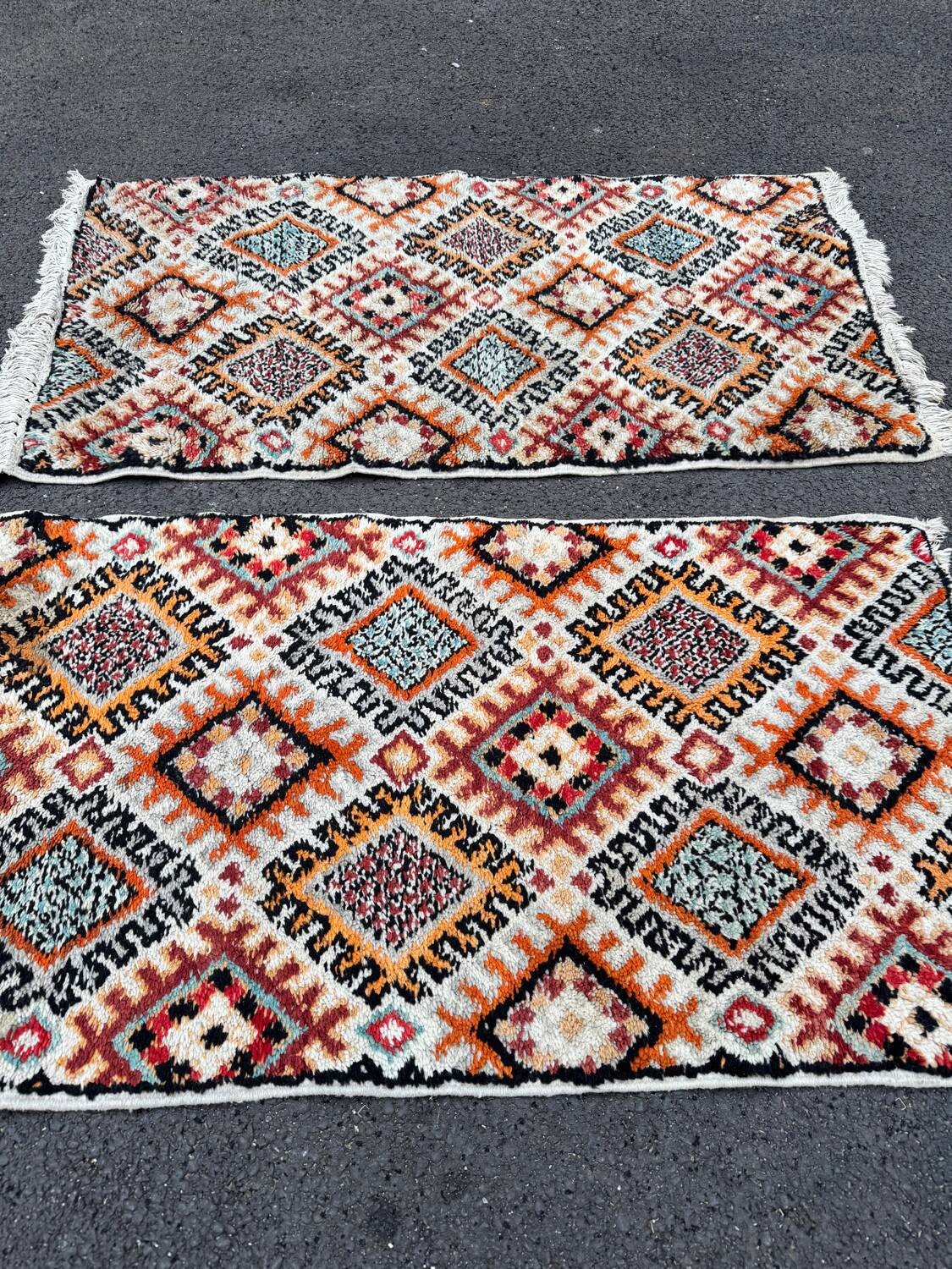 Pair of Moroccan Beni Ouarain rugs 150/80cm