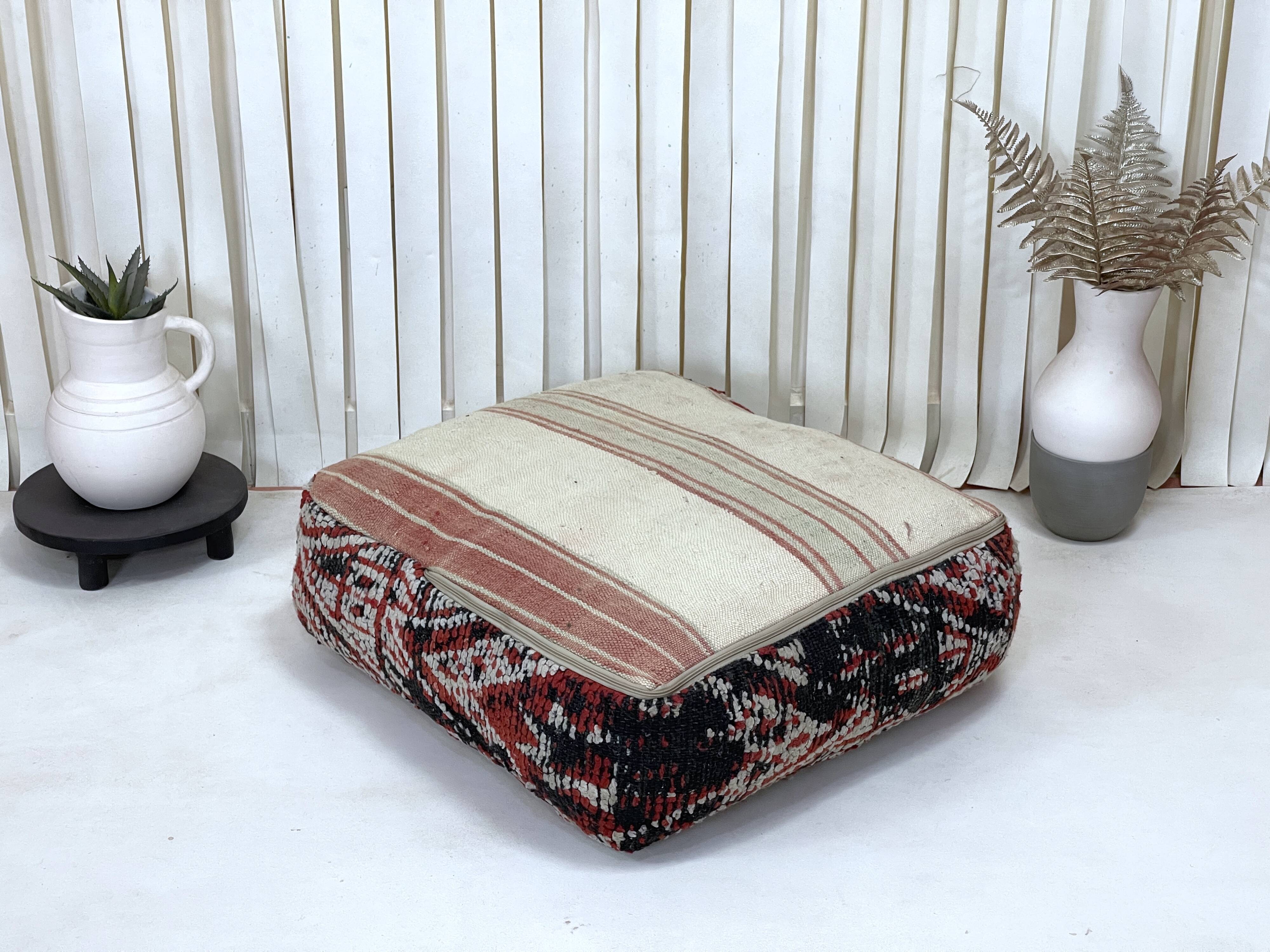 Moroccan kilim pouf