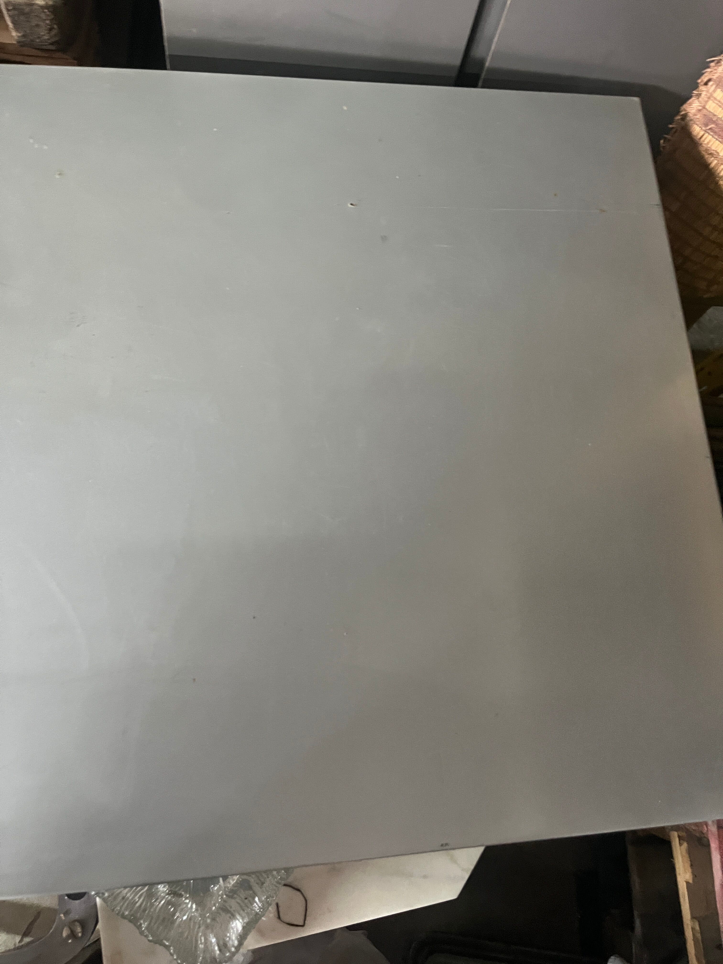 Grand 'Less' grey powder-coated aluminium dining table by Jean Nouvel for Tecno, minimalist 1990s