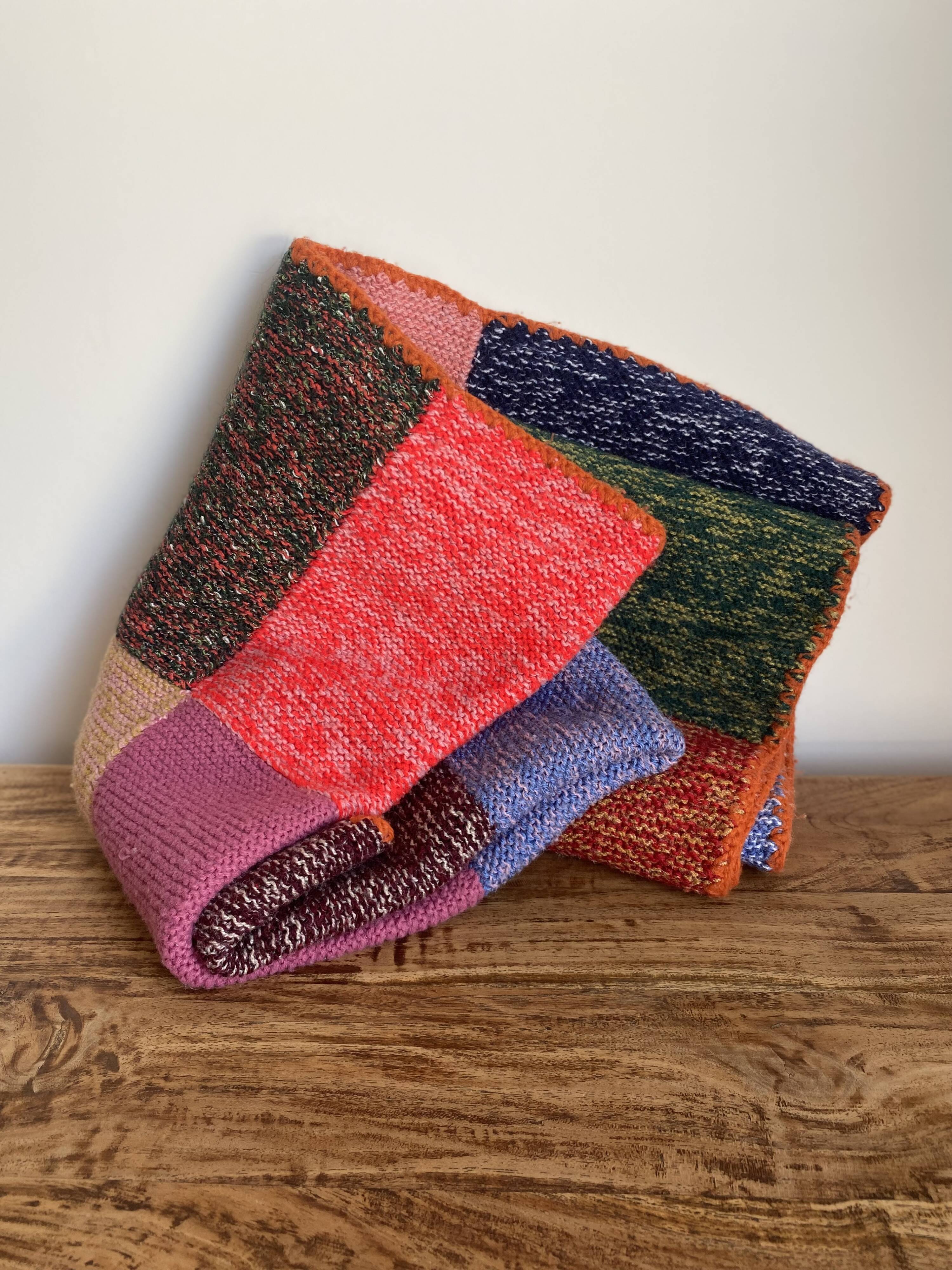 Wool patchwork blanket