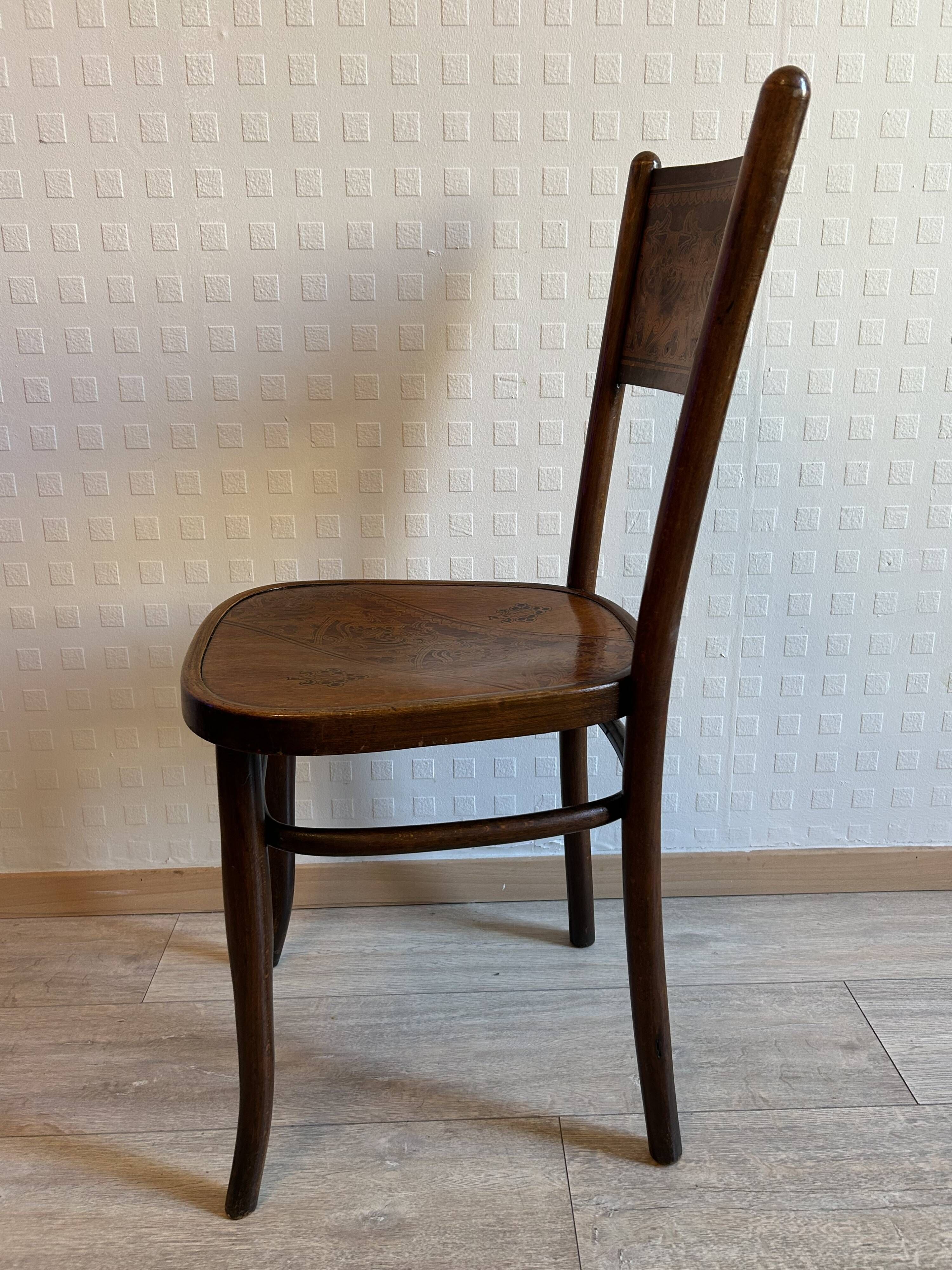 6 antique chairs Jacob & Josef Kohn – Vienna – Decorated bent wood – Style