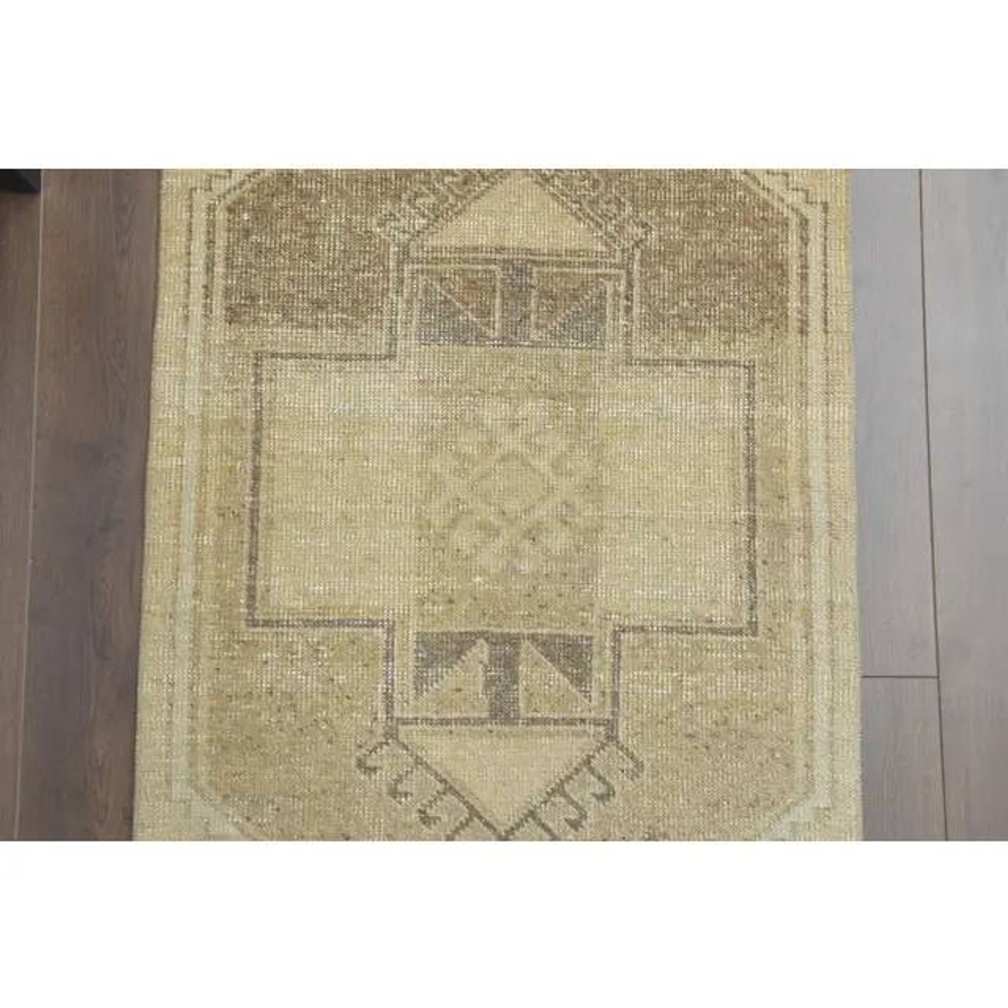 1970s Vintage Turkish Hand-Knotted Wool Cotton Orange Runner Rug 75x322
