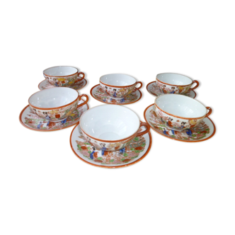 Set of 6 Coffee Cups or Tea in Japan Porcelain