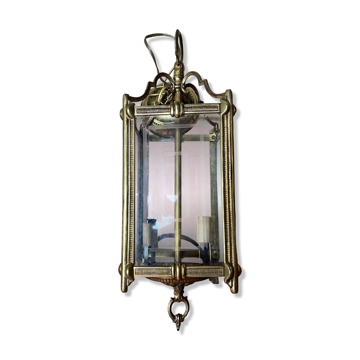 Pendant lamp 2 brass candles