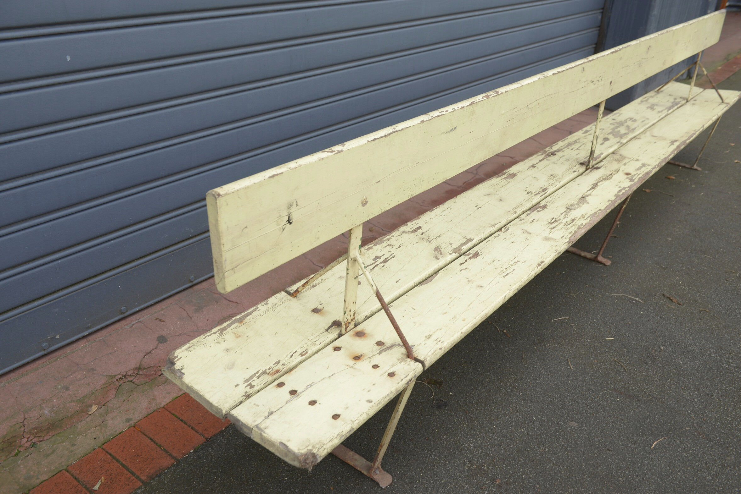 Double bench metal and wood seats 1930