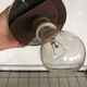 Vintage sphere pendant light in silver metal from the 70s
