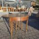 12-foot round oak table with 7 extensions / 20 people