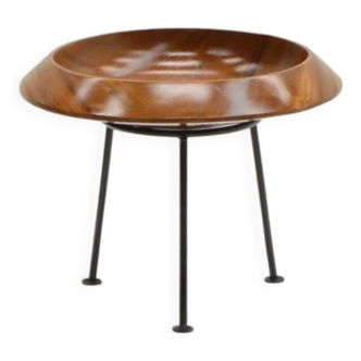 Solid teak fruit bowl on stand, 1960s Denmark.