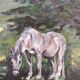 Painting of a horse on vintage old canvas