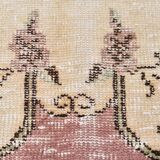 Rare Tapis Vintage Anatolie | Rose Antique & Crème Floral Rug, 185x314 Cm