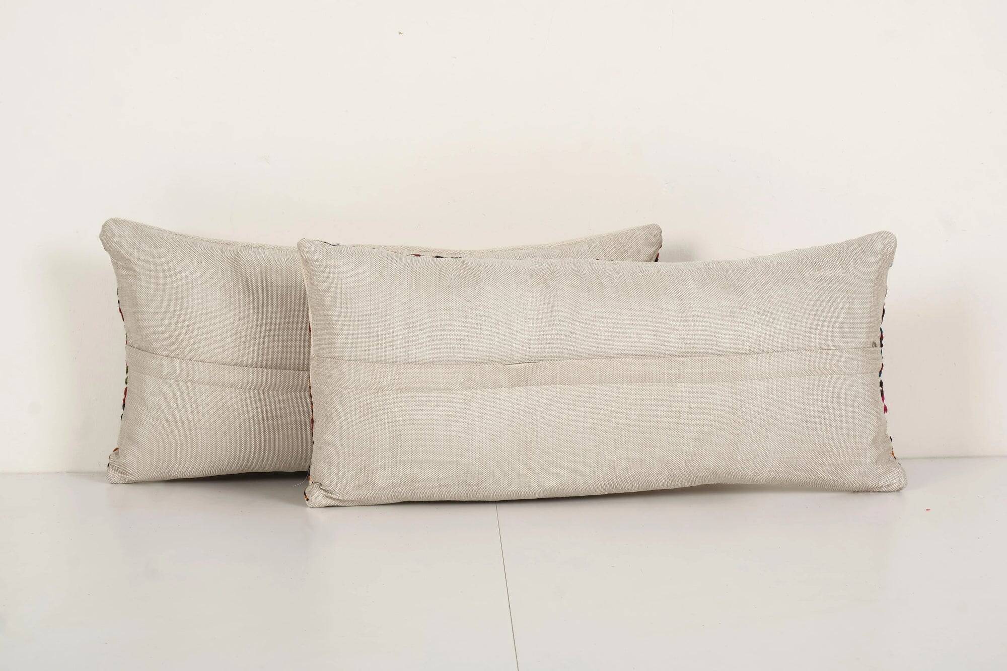 Set of 2 vintage kilim cushion covers 61x30 cm