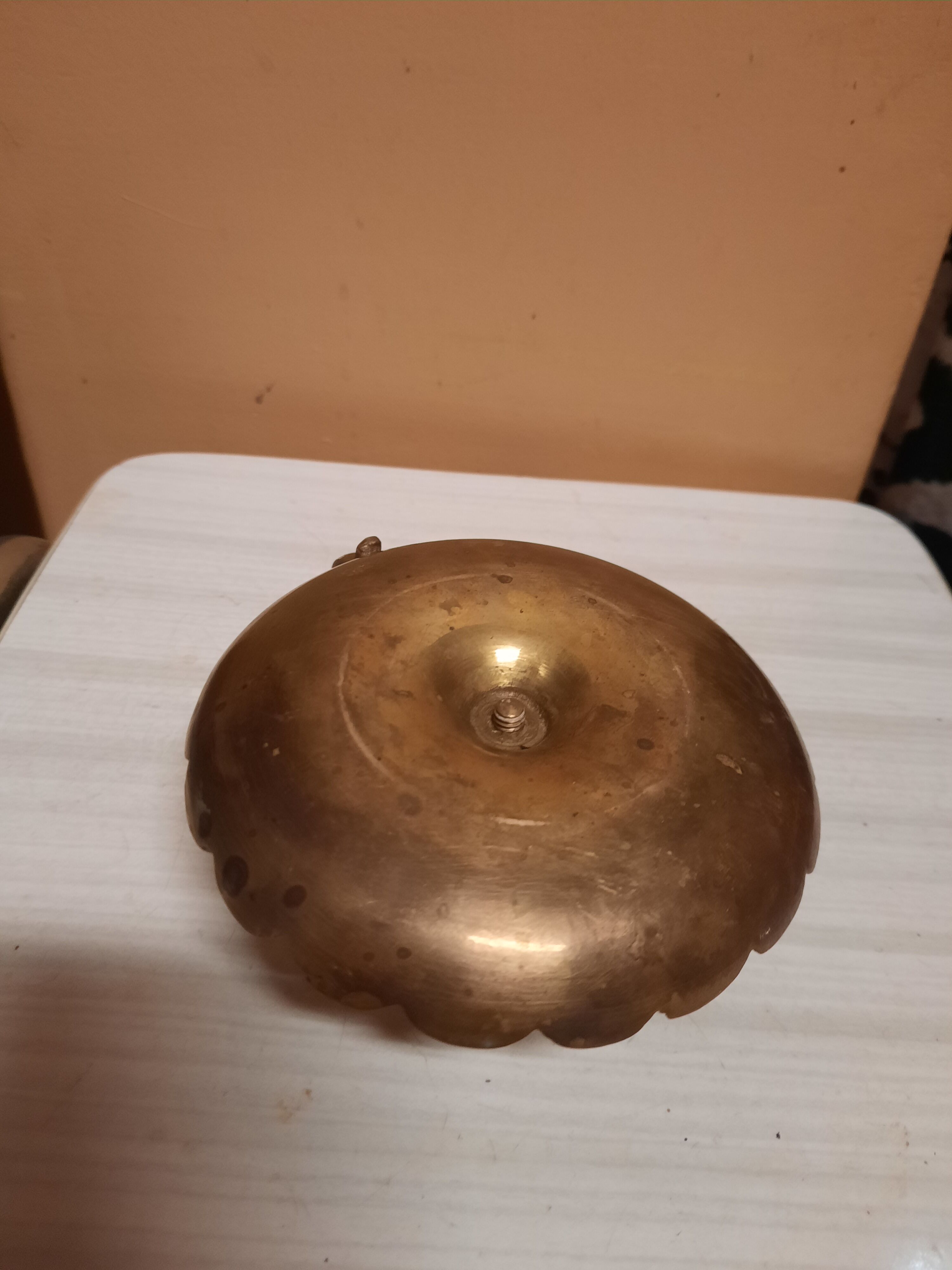 Golden hand candle holder
