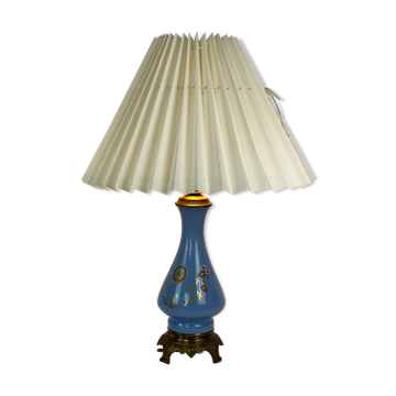 Table lamp with blue opal frame decorated with gold and of bronze, 1890s