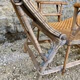 Old rattan chaise longue 20th century