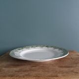 Saint Amand ironstone flat plate with summer green decor